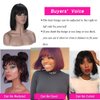 Rebasar Short Bob Wigs Human Hair 8 Inch Glueless Wear and Go Bob Wig With Bangs Human Hair Wigs for Black Women Human Hair Brazilian Straight Hair None Lace Front Natural Black Wig