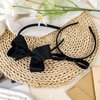 EYEOO 2PCS Black Bow Headbands Set for Girls Big Knotted Headbands Grosgrain Ribbon Hair Bows Cute Hair Hoop Top Knot Turban Hair Headband for Girls Teens Party Cosplay Decoration Hair Accessories
