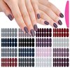 SILPECWEE 16 Sheets Nail Polish Stickers Full Nail Wraps Solid Color Self Adhesive Nail Polish Strips Gel Nail Stickers for Women Fingernail Manicure Sticker Nails for Women with 1pc Nail File