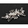 SWEETV Wedding Hair Comb Clip Bridal Crystal Wedding Hair Accessories for Brides and Bridesmaid, Silver