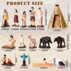Hiawbon 15Pcs Native American Figurines Set, Historical Miniature Indian Figurines with Accessories, Resin American Indians Figures Play Figure Playsets for Home Desktop Decoration