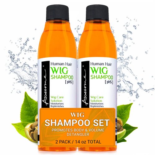 Awesome Human Hair Wig Shampoo, pH5, Just Soak, Wig Care, Adds Body &amp; Volume, Freshness Feeling, ...