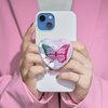 Ksadiye Expandiing Moblile Phone Grip Heart Glass Holder for Smartphones, Cell Phone Collapsible Stand（ Purple Butterfly