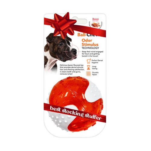 ReThink Pet Chew Ball for Dogs, Bacon Scented Durable Dog Ball Toy, Long-Lasting & Tough Dog Balls for Oral Health, Odor Stimulating Dog Toys for Aggressive Chewers