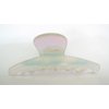 Generic Clear frosted white spotted Iridescent hair claw clip for fine thin hair