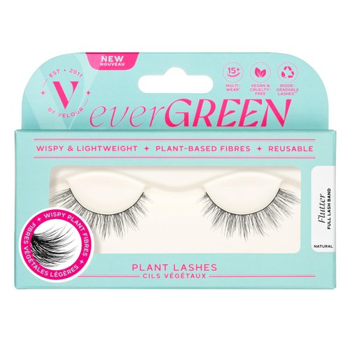 everGREEN Plant Lashes | Full Band | Strip Lashes | Natural Wispy Lashes | Fake Eyelashes | Plant-Based Fibres | Flared & Natural Volume (Flutter) Full Band Lash
