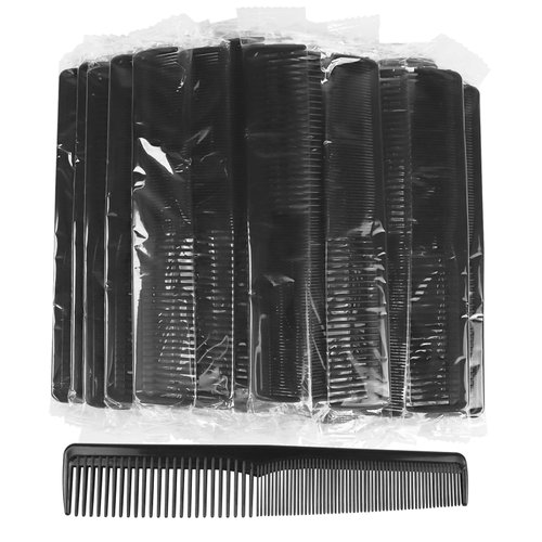 Hipruict Disposable Combs Individually Wrapped, Sturdy Combs in Bulk, 100 Pack Combs Bulk, Double Tooth Hair Pocket Comb, Bulk Combs for Homeless, Charity, Care Pack Black