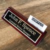 Desk Name Plate Personalized Engraved with Business Card Holder | Name Plate for Desk | Office Desk Decor - Office Accessories for Men and Office Desk Decor for Women by Griffco Supply