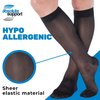 Made in USA - Sheer Compression Socks for Women 15-20 mmHg - Support Hose Knee High Stockings - Black, Medium