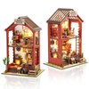 DIY Book Nook Kits - Creativity 3D Wooden Puzzle Bookend Bookshelf Decor for Teen Adults - Miniature Dollhouse kit Crafts, Tiny House Kit to Live in with LED Lights - Martin's Bookstore