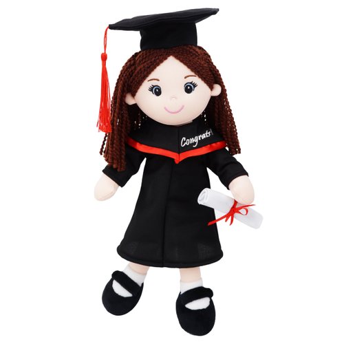 June Garden Snuggle Cuties 15" Graduation Gifts - Soft Plush Dolls with Cap and Gown - Gifts for Preschool and Kindergarten Graduation Day - Girl M