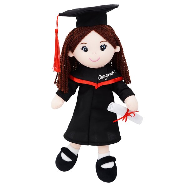 June Garden Snuggle Cuties 15" Graduation Gifts - Soft Plush Dolls with Cap and Gown - Gifts for Preschool and Kindergarten Graduation Day - Girl M