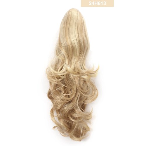 OneDor 20" Curly Synthetic Clip In Claw Drawstring Ponytail Hair Extension Synthetic Hairpiece 190g with a jaw/claw clip (24H613)