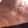 LittleB Layered Necklaces Star Chain Moon Pendant Necklace For Women
