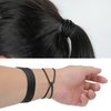 Senkary 30 Pieces Black Silicone Jelly Bracelets Nonluminous Stretchy 80s Rubber Bracelets Bands Hair Ties for Party Favors, Adults, Women
