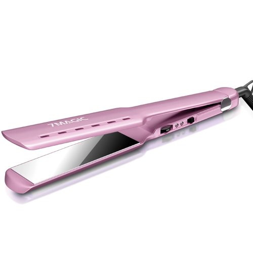 7MAGIC Nano Titanium Hair Straightener, 1.7" Wide Flat Iron for All Hair Types, Flat Iron Hair Straightener with 5 Temp, Hair Iron with Dual Voltage, Straightening Iron for Fast Straightening, Purple
