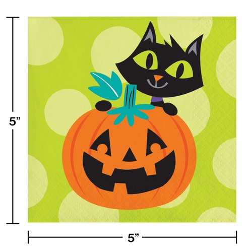 Creative Converting Friends of Halloween Beverage Napkins, 5", Multi-color