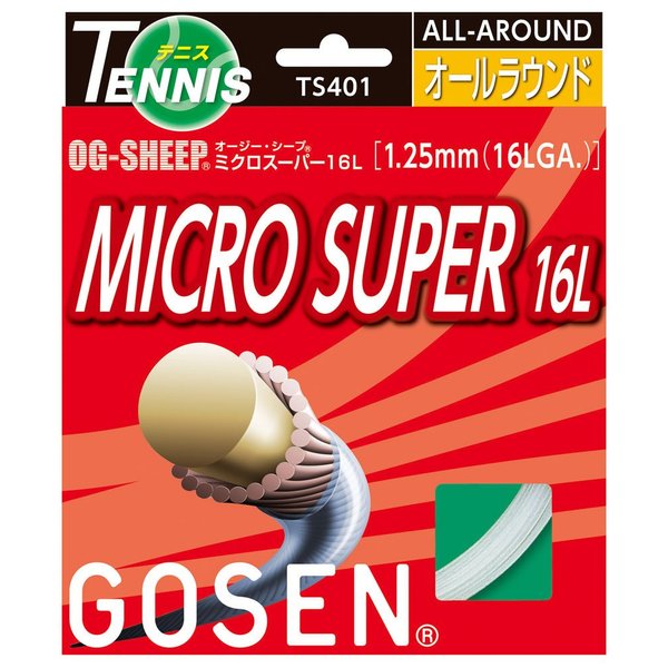 GOSEN OG-Sheep Micro Super, 16L Natural 40' Super All-Round Performance, Synthetic Tennis String