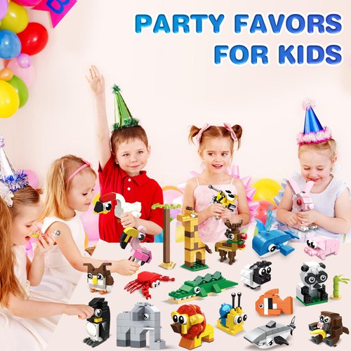 HOGOKIDS Party Favors for Kids - 20 Pack Animals Building Blocks Toy for Easter Gifts Goodie Bags Stocking Stuffer Classroom Prizes Building Set, Valentines Day Birthday Gift for Boys Girls Ages 6-12+