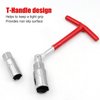 Holoras T-Handle Universal Joint Spark Plug Socket Wrench, 16mm 21mm Socket (Red)