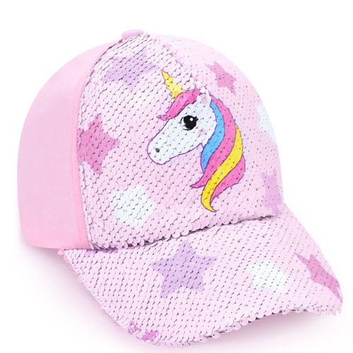 Kids Baseball Hat Unicorn Baseball Cap for Toddler, Trucker Hat for Girls Ages 4-8 Adjustable Snapback Cap for Sports Travel Toddler Baseball Golf Hat with Ponytail & Messy Bun Opening