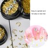 Nail Studs Gems Sparkle Rhinestones Metal Rivets Moon Star Shaped Artificial 3D Nail Art Decoration for Women Girl DIY Nail Decor for DIY Crafts Gems Jewelry