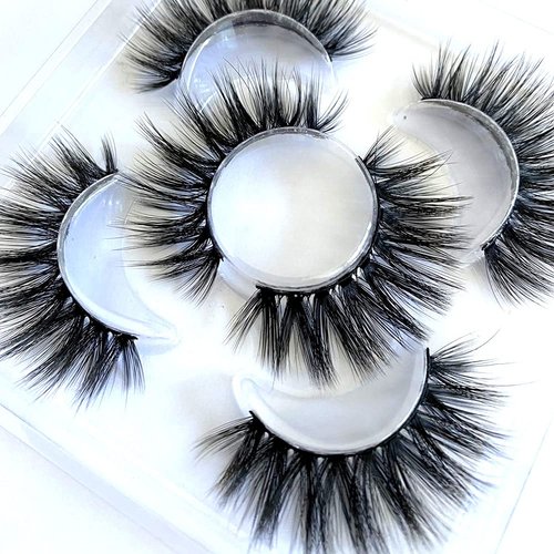 Sunniess False Eyelashes 8D Faux Mink Lashes 100% Handmade Reusable Natural Look Fake Eye lashes Cat-Eye Fluffy Wispy Lashes Dramatic Long Thick Volume Soft Lashes Packs (8d15)