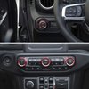 JeCar Air Conditioner Switch Knob Cover & Headlight Knob Cover Aluminum Alloy AC Button Trims Compatible with Jeep Wrangler 2018-2023 JL JLU & 2020-2023 Gladiator JT with Specific Dial Panel, Red