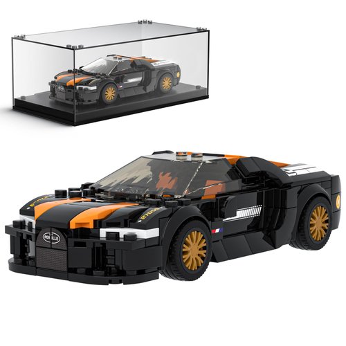 Mould King Speed Champion Chiron 300 Building Toys with Display Case, 27055 Model Car Kits Building Sets, Super Car Models Building Blocks, Race Car Building Kits for Adults Kids 8+(386PCS)