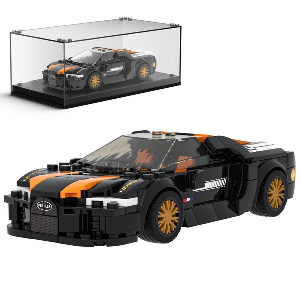 Mould King Speed Champion Chiron 300 Building Toys with Display Case, 27055 Model Car Kits Building Sets, Super Car Models Building Blocks, Race Car Building Kits for Adults Kids 8+(386PCS)