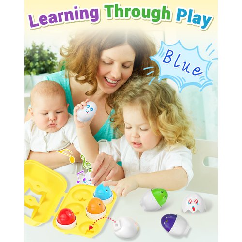 Yetonamr Easter Egg Toys for 1 2 3 Years Old Babies Boys Girls Kids, Toddler Easter Basket Stuffers Prefilled Easter Eggs with Toys Inside Filled Infant Montessori Toys Gift Ages 1-3, 2-4, 3-5