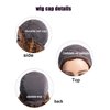 LYOLKSER wigs human hair 200 density short curly human hair wig with bangs 100% human hair no lace human hair wigs for women 12 inch highlight P4/27,for mom,for birthday,for travel.