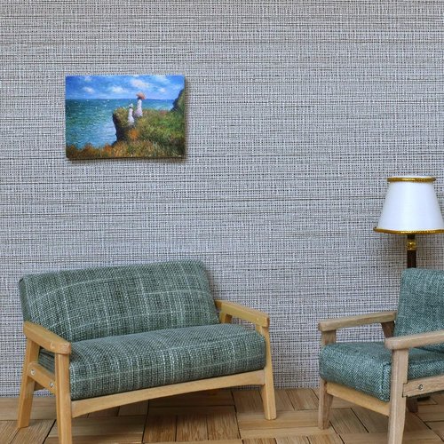 iland Miniature Dollhouse Accessories, Dollhouse Wallpaper on 1/12 1/6 Scale, Thickened 3pcs with 3D Embossed Stripes (Elegant Lattice Embossed Texture)