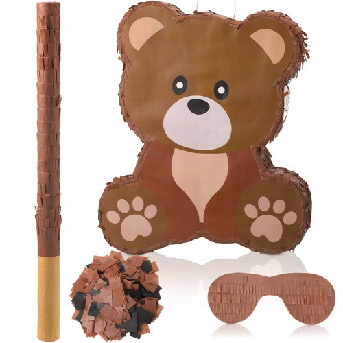 Seematn Bear Piñata Birthday Party Decorations Animal Themed Birthday Party Supplies with Blindfo...
