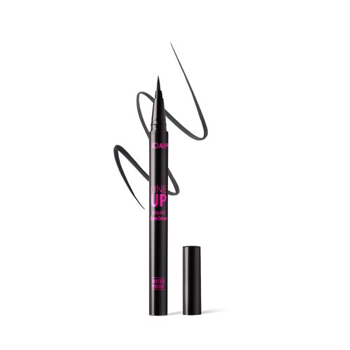 JOAH Line Up Liquid Eyeliner with Precision Felt Tip, Fast-Drying & Waterproof, Long Lasting, Smudge Proof Eye Liner, Effortless Control, Biotin Infused, Blackest Black