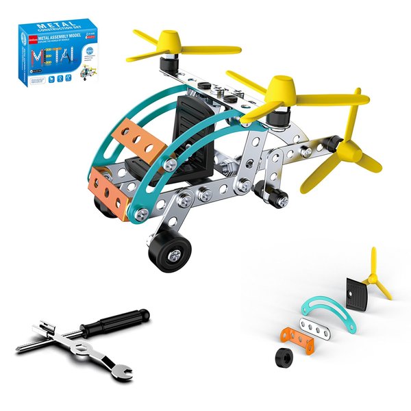 Helicopter Model, STEM Metal Erector Set Building Toy for Back to School Assembly Model Toys Helicopter, DIY Interactive Construction Projects Toy Aircraft for Kids, Boys, and Girls Age 6-14