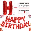 Accevo Red Happy Birthday Banner 16 Inch Mylar Foil Letters Balloons Happy Birthday Balloon for Kids, Child, Adults, Boys & Girls Birthday Banner Birthday Party Decorations Supplies