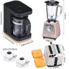Hollowfly 5 Pcs Miniature Dollhouse Kitchen Accessories 1: 12 Scale Dollhouse Accessories Include Mini Coffee Maker Blender Toy Mini Toaster with 2 Slices Toast 2 Coffee Cup for Dollhouse Decoration