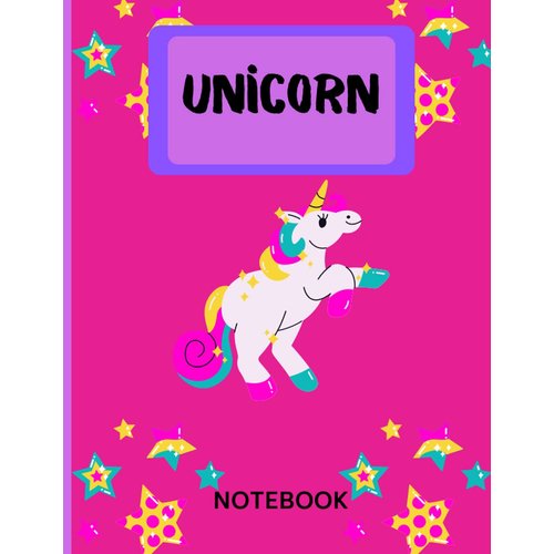 Composition Notebook: Cute Unicorn And Starry | Ruled Paper Notebook journal | For Kids For Girls for Home School College for ... | Cute Pink: Wide ... | For Kids For girls For Home School College