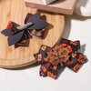 3.5" Fall Thanksgiving Hair Bow Clips for Girls Glitter Maple Leaves Bowkont Alligator Barrettes Cute Hairpins Teens Toddlers Autumn Grosgrain Ribbon Hair Accessories 2Packs