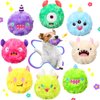 HyDren 8 Pack Squeaky Dog Toys Balls 2 in1 Soft Stuffed Plush 4" Dog Balls with Squeakers Small Dog Squeak Toy Monster Dog Chewers Bulk for Small Medium Puppy Pets Dogs Birthday Gift