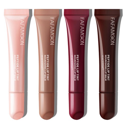 HOSAILY 4 Colors Lip Tint Sheer Lip Gloss, High Shine Nude Color Hydrating Finish Lip Glow Oil Tinted Lip Balm Shiny Jelly Liquid Lipstick Lip Tints Set for Dry Lips
