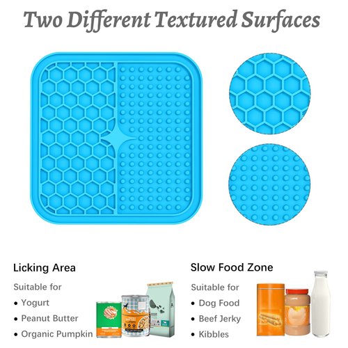 MateeyLife 2PCS Lick Mat for Dogs and Cats, Licking Mats with Suction Cups for Dog Anxiety Relief, Cat Peanut Butter Lick Pad for Boredom Reducer, Dog Treat Mat Perfect for Bathing Grooming