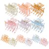POPETPOP Hair Clips Set - 12 Pcs Claw Clips, 1.5 Inch Small Hair Clips, Girls Hair Clip for Thin/Medium Hair, Printing Barrettes for Women, Non-slip Hair Clips for Styling (3 Colors)