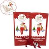 The World's Smallest Elf on The Shelf Boy with Matching Small Christmas Stocking and Two Elf on The Shelf Hot Chocolate Cocoa Mix Packs