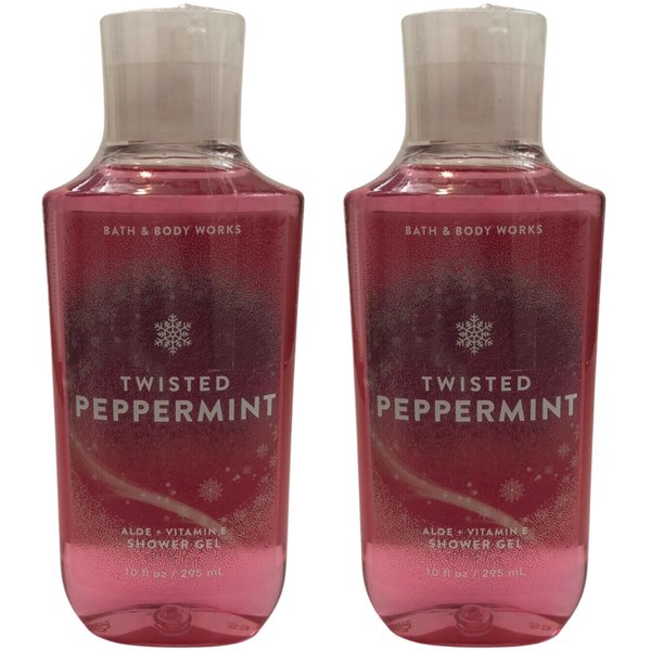 Bath and Body Works Body Care - Full Size Shower Gel Aloe + Vitamin E - 10 fl oz - Twisted Peppermint