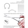 Vsnnsns Triangle Slotted Locking Forceps Piercing Clamps Tools with 10G 12G 13G 14G 16G 18G 20G Piercing Needles for Eyebrow Ear Lip Navel Tongue Nose Septum Piercing Rings 25Pcs