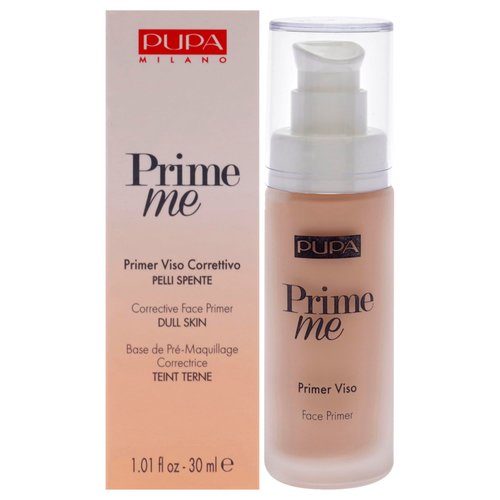 PUPA Milano Prime Me Corrective Face Primer - Pre Make-Up Face Base - For Dull-Looking And Lifeless Skin - Evens Out The Skin Tone, Giving It A Glowing And Fresh Appearance - 005 Peach - 1 Oz