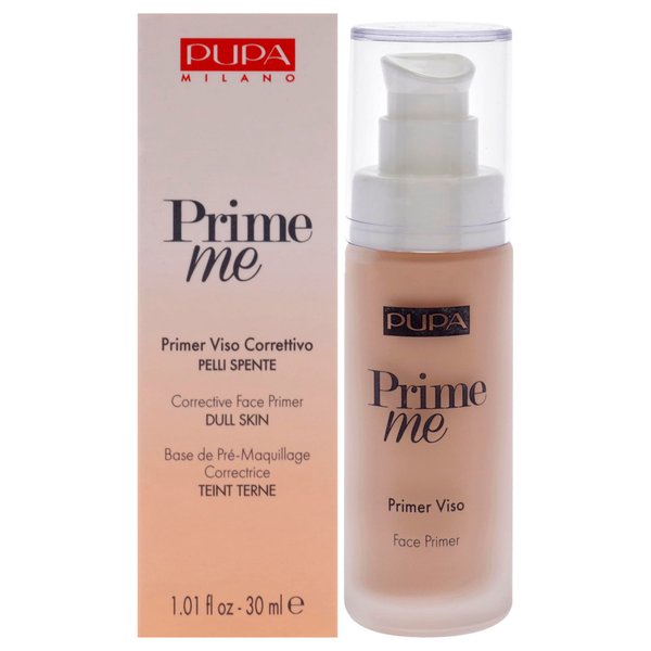 PUPA Milano Prime Me Corrective Face Primer - Pre Make-Up Face Base - For Dull-Looking And Lifeless Skin - Evens Out The Skin Tone, Giving It A Glowing And Fresh Appearance - 005 Peach - 1 Oz