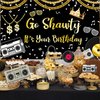 80s 90s Hip Hop Birthday Party Decorations Glitter Rap Theme Birthday Banner Go Shawty It's Your Birthday Sign Backdrop Funny Gold Chain Birthday Photo Booth for Women Men Birthday Party Supplies